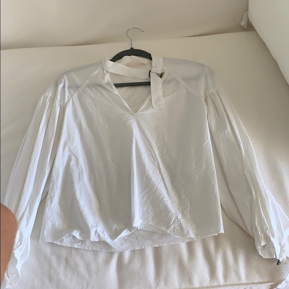 Zara High Neck Buckle Blouse